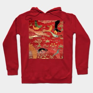 Animal Grotesques Mughal Carpet Fragment Hoodie